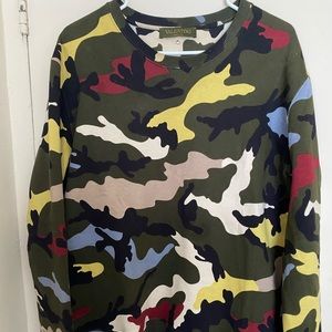 Valentino multicolor camouflage fitted sweater